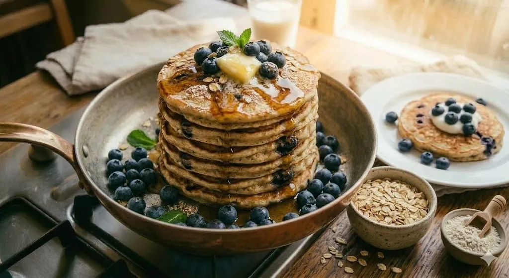 Blueberry Oatmeal Pancakes