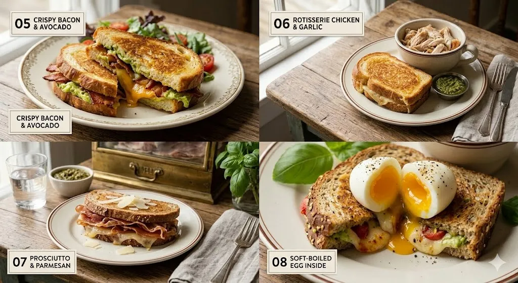 Garlic Avocado Grilled Cheese Sandwich