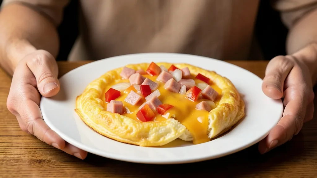 Easy Omelet With Ham and Vegetables.