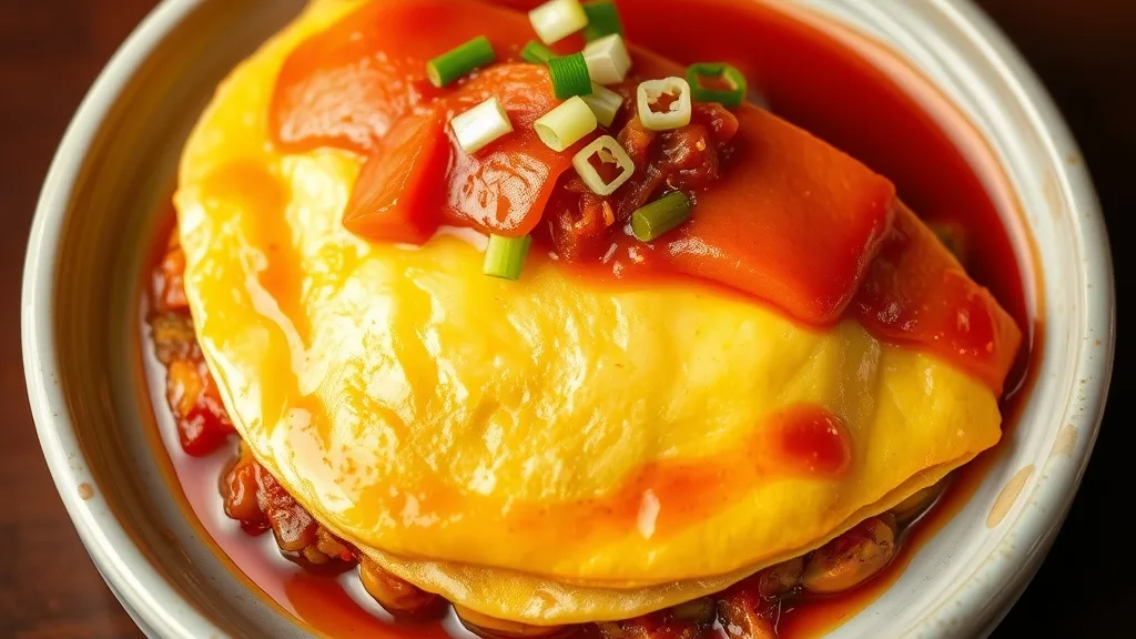 Easy Omelet With Ham and Vegetables.