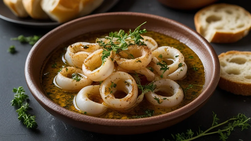 Keto Garlic Squid