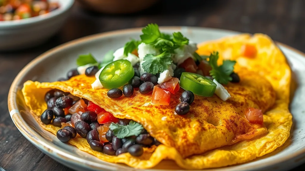 Easy Omelet With Ham and Vegetables.