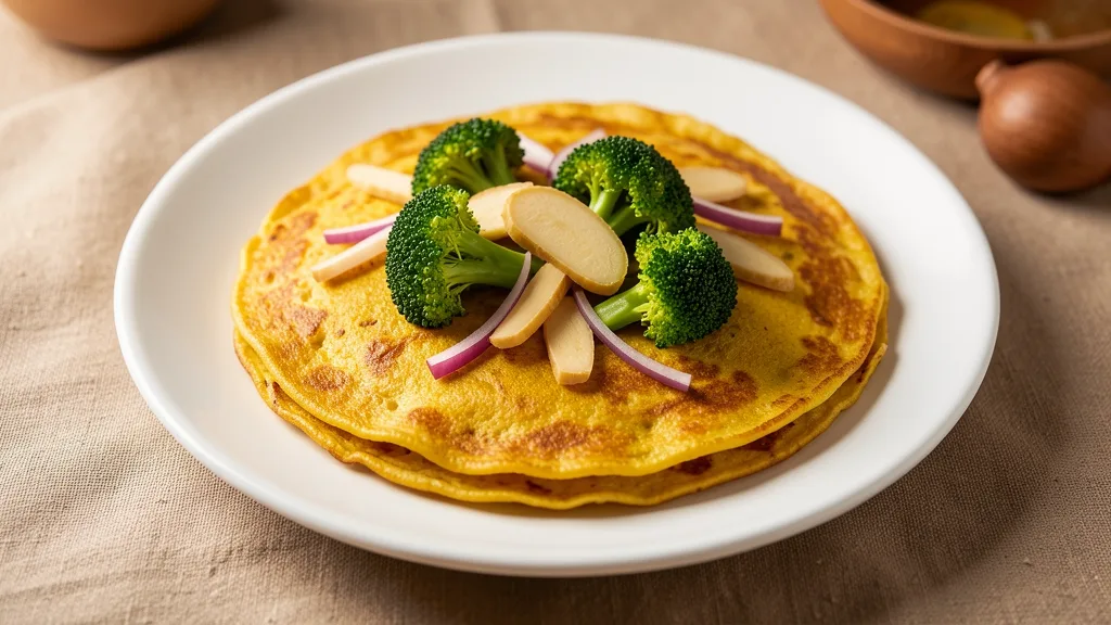 Easy Omelet With Ham and Vegetables.