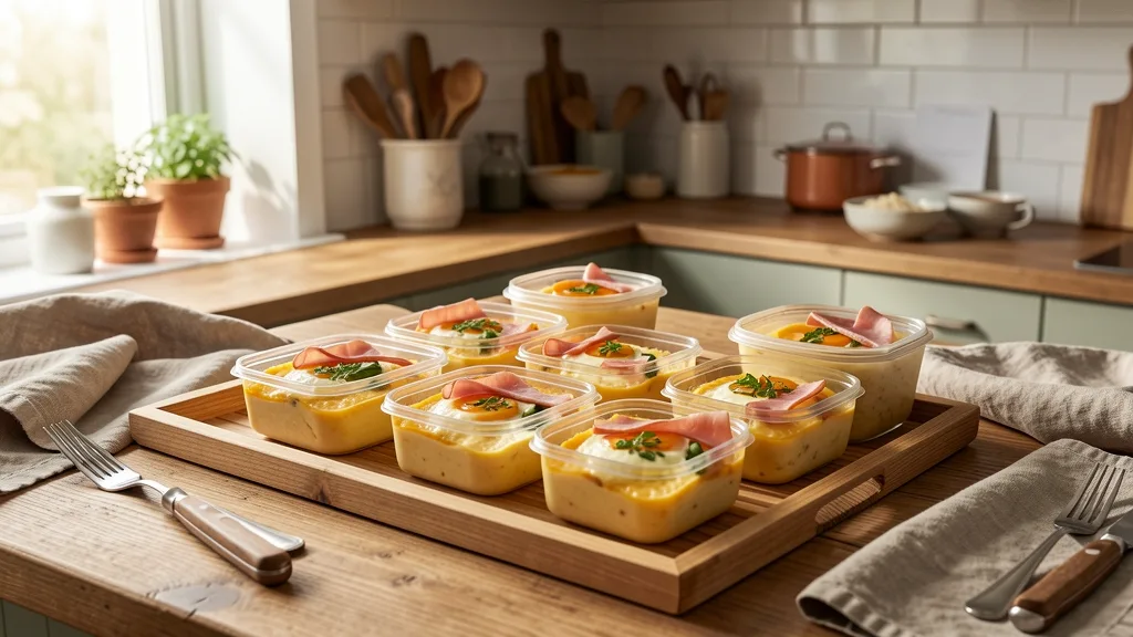 Easy Omelet With Ham and Vegetables.