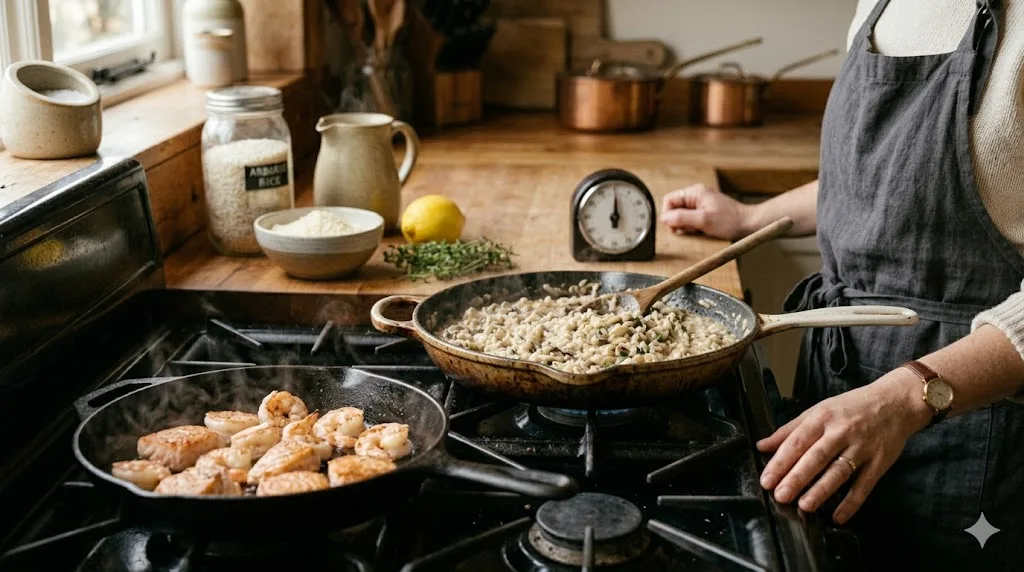 Salmon and Shrimp Risotto