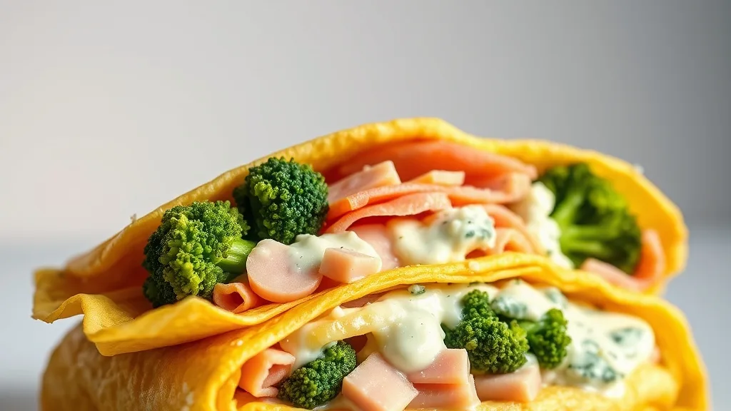 Easy Omelet With Ham and Vegetables.