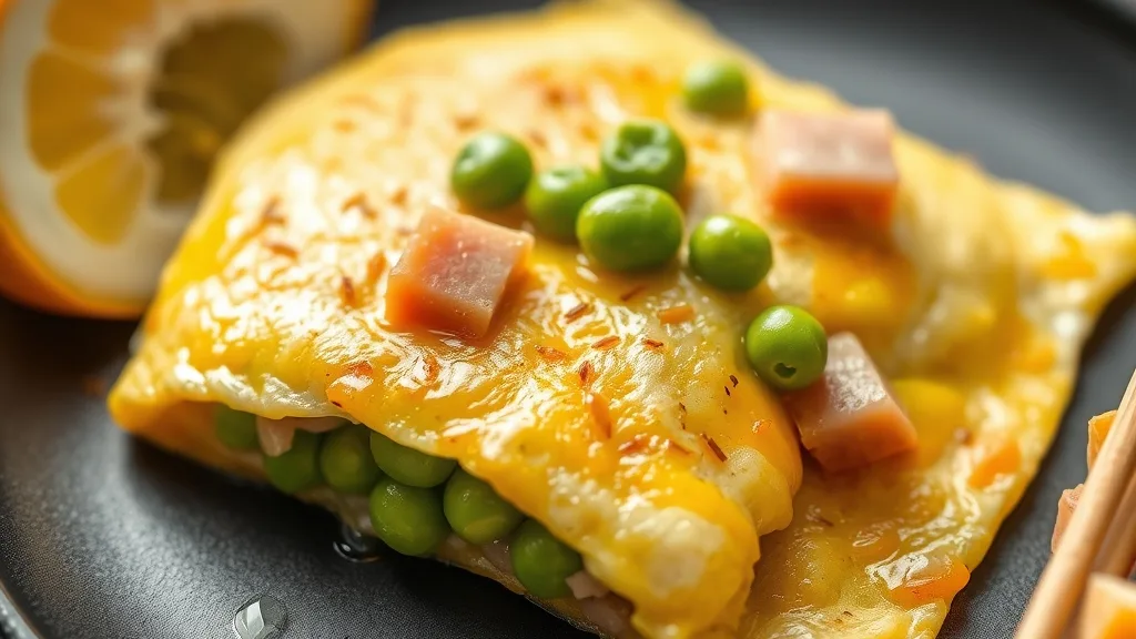 Easy Omelet With Ham and Vegetables.