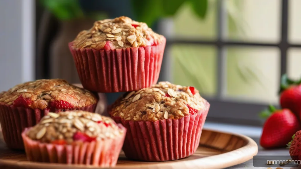  Flourless Strawberry Oatmeal Muffins
