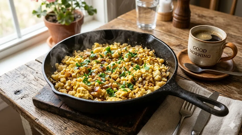 Healthy Breakfast Eggs With Cauliflower