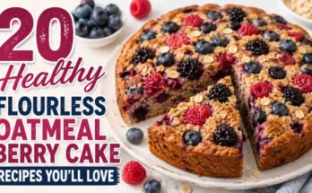 Flourless Oatmeal Berry Cake