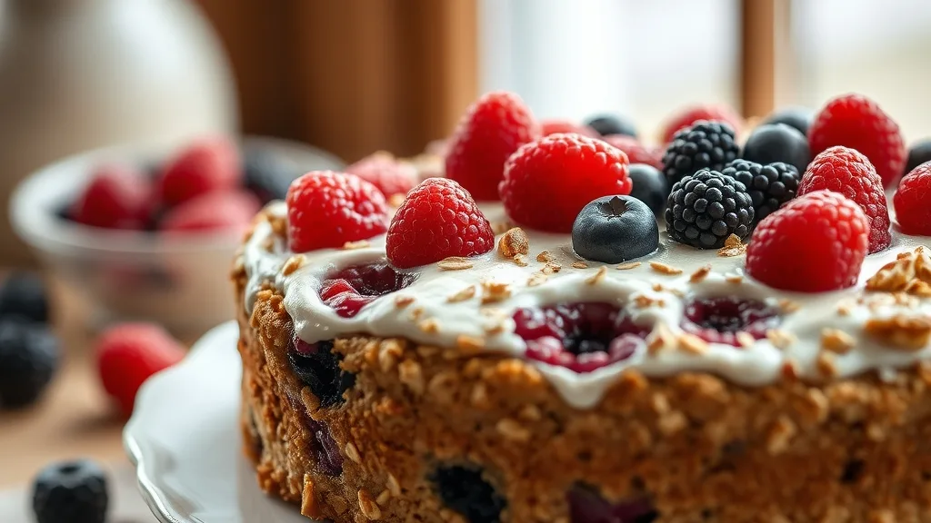 Flourless Oatmeal Berry Cake