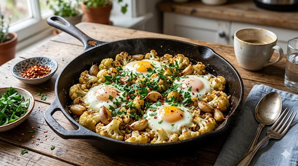Healthy Breakfast Eggs With Cauliflower