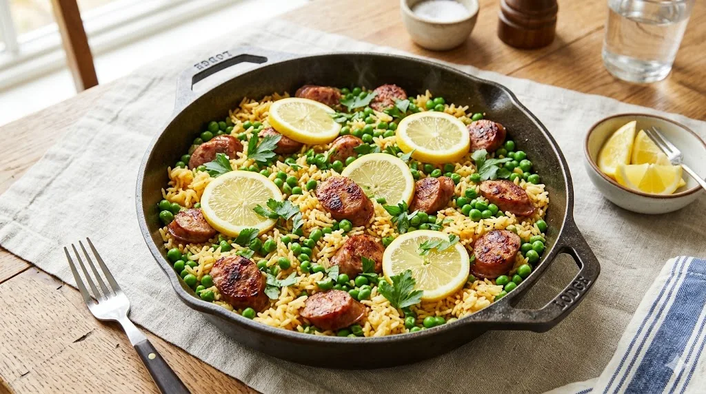 Healthy Rice and Sausage Dinner 