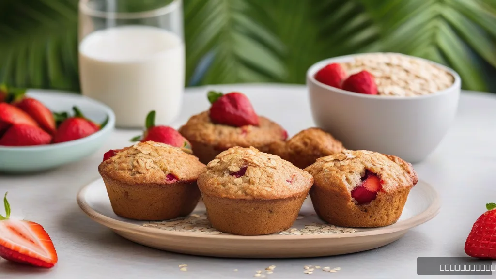  Flourless Strawberry Oatmeal Muffins
