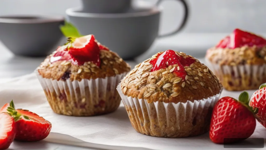  Flourless Strawberry Oatmeal Muffins