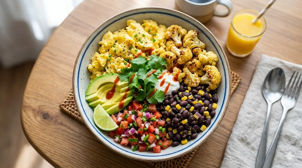Healthy Breakfast Eggs With Cauliflower