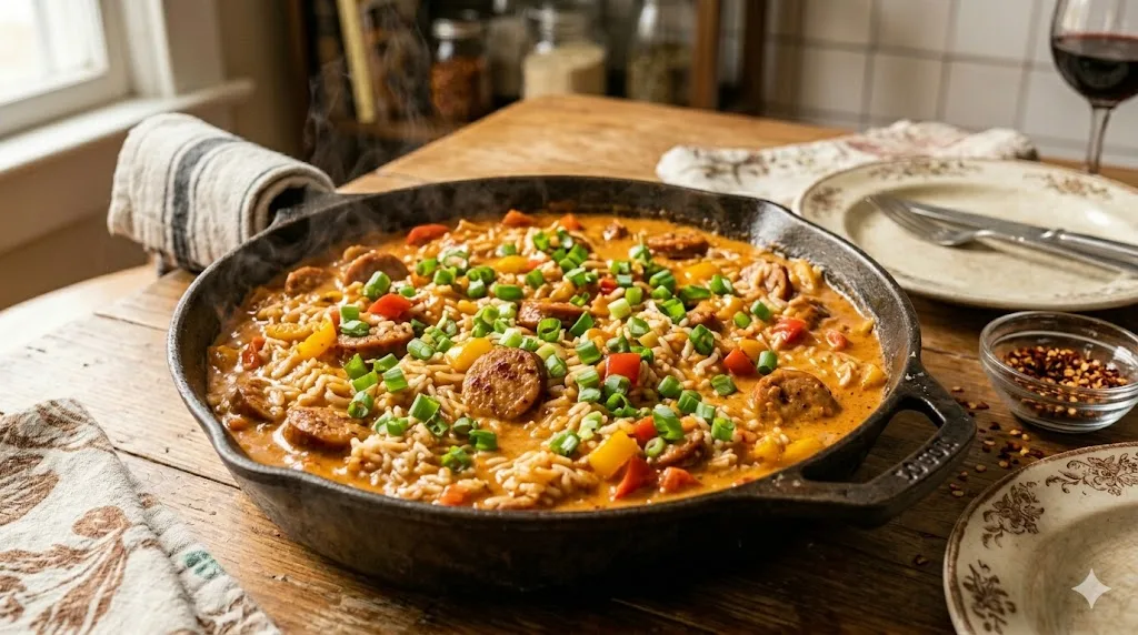 Healthy Rice and Sausage Dinner 