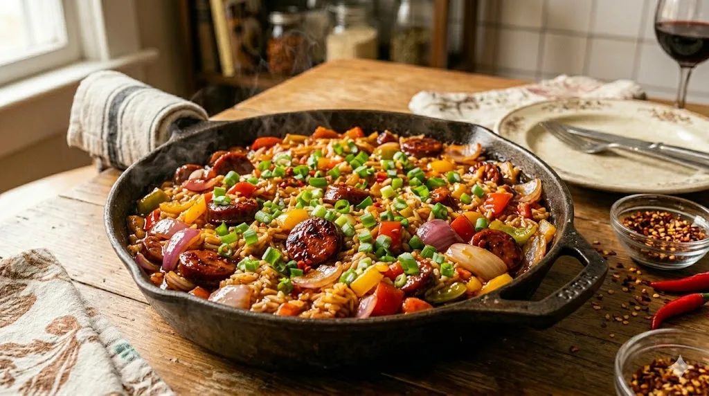 Healthy Rice and Sausage Dinner 