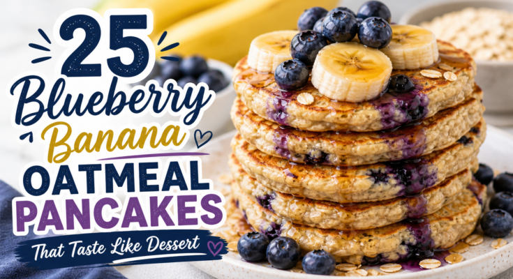 Blueberry Banana Oatmeal Pancakes