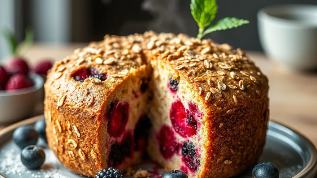 Flourless Oatmeal Berry Cake