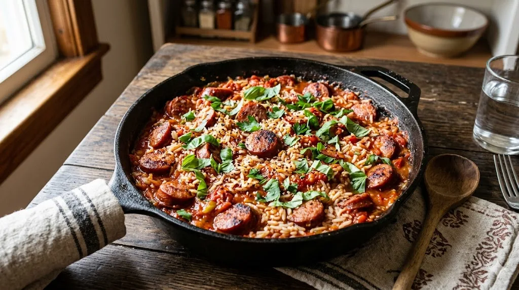 Healthy Rice and Sausage Dinner 