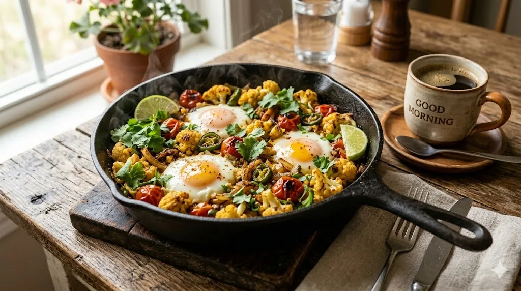 Healthy Breakfast Eggs With Cauliflower
