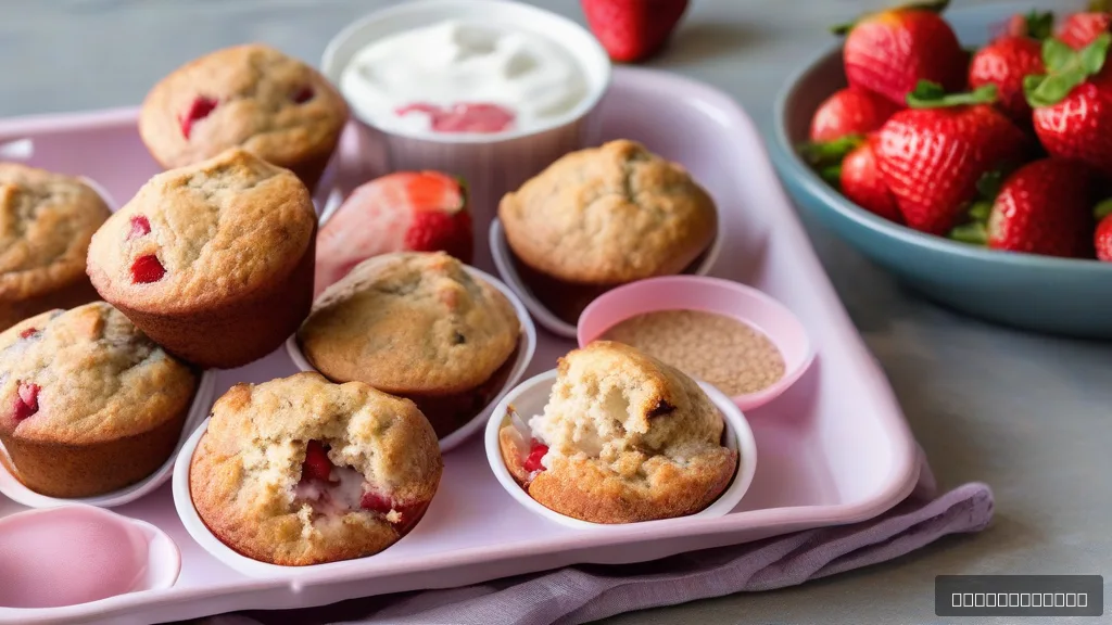  Flourless Strawberry Oatmeal Muffins
