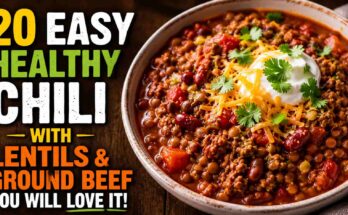 Healthy Chili With Lentils & Ground Beef