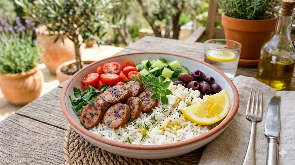 Healthy Rice and Sausage Dinner 