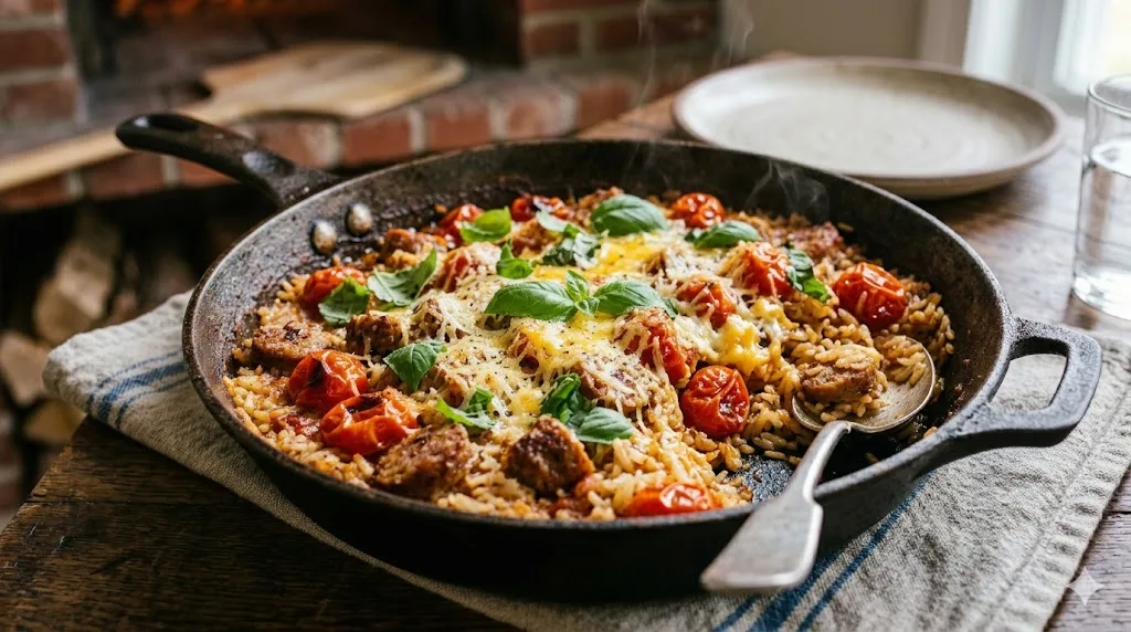Healthy Rice and Sausage Dinner 