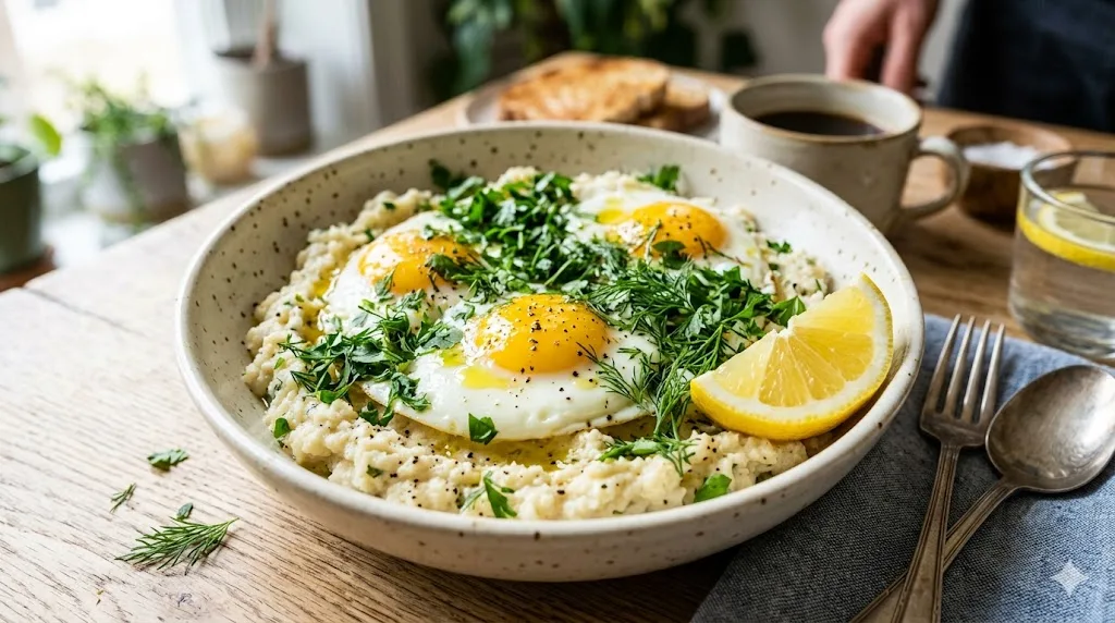 Healthy Breakfast Eggs With Cauliflower