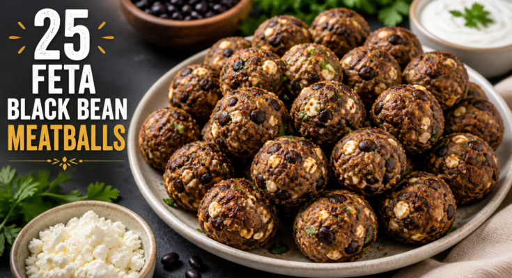 feta black bean meatballs